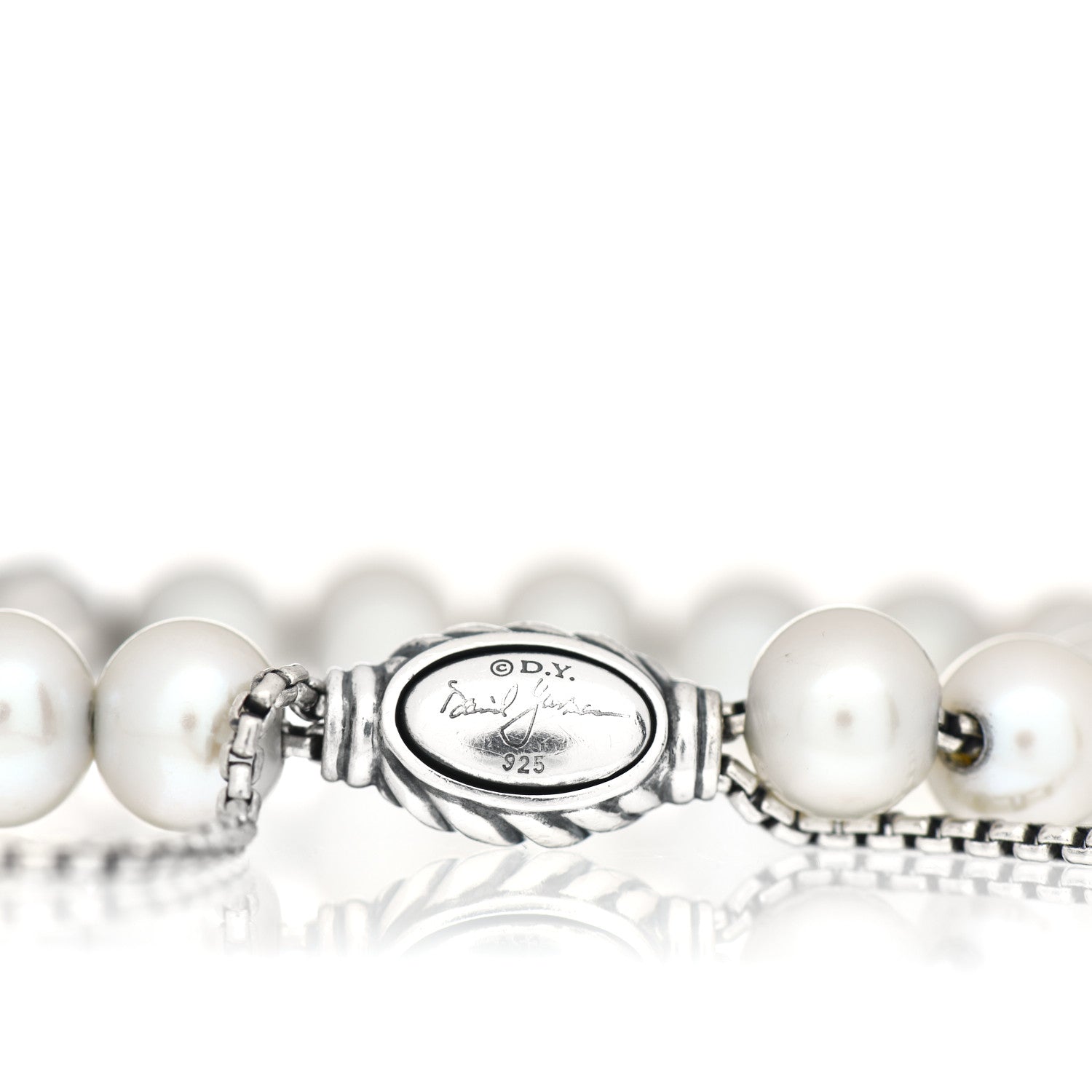 David Yurman Sterling Silver Pearl 8mm Spiritual Bead Bracelet 4 of 5