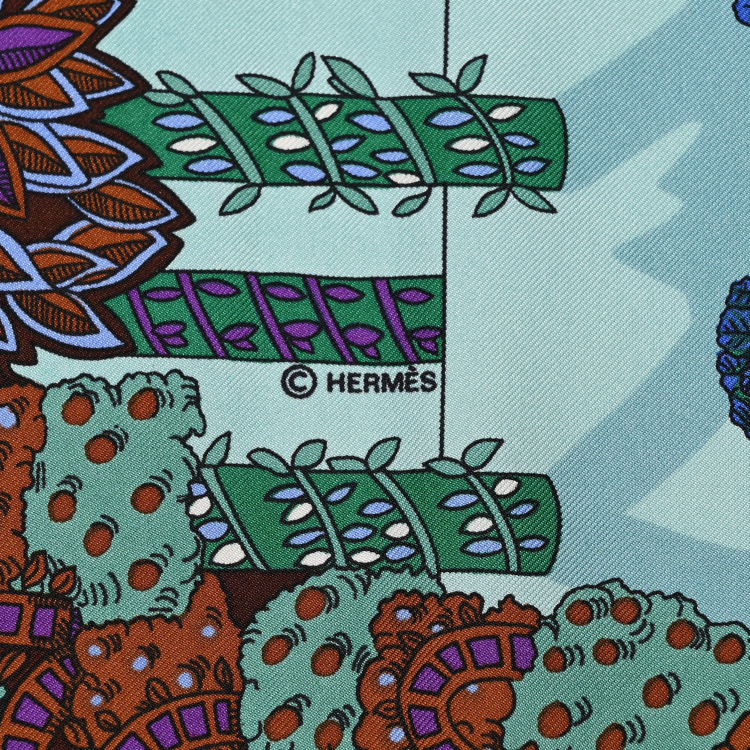 Hermes Silk Le Paradis Du Roy Scarf 90 4 of 7