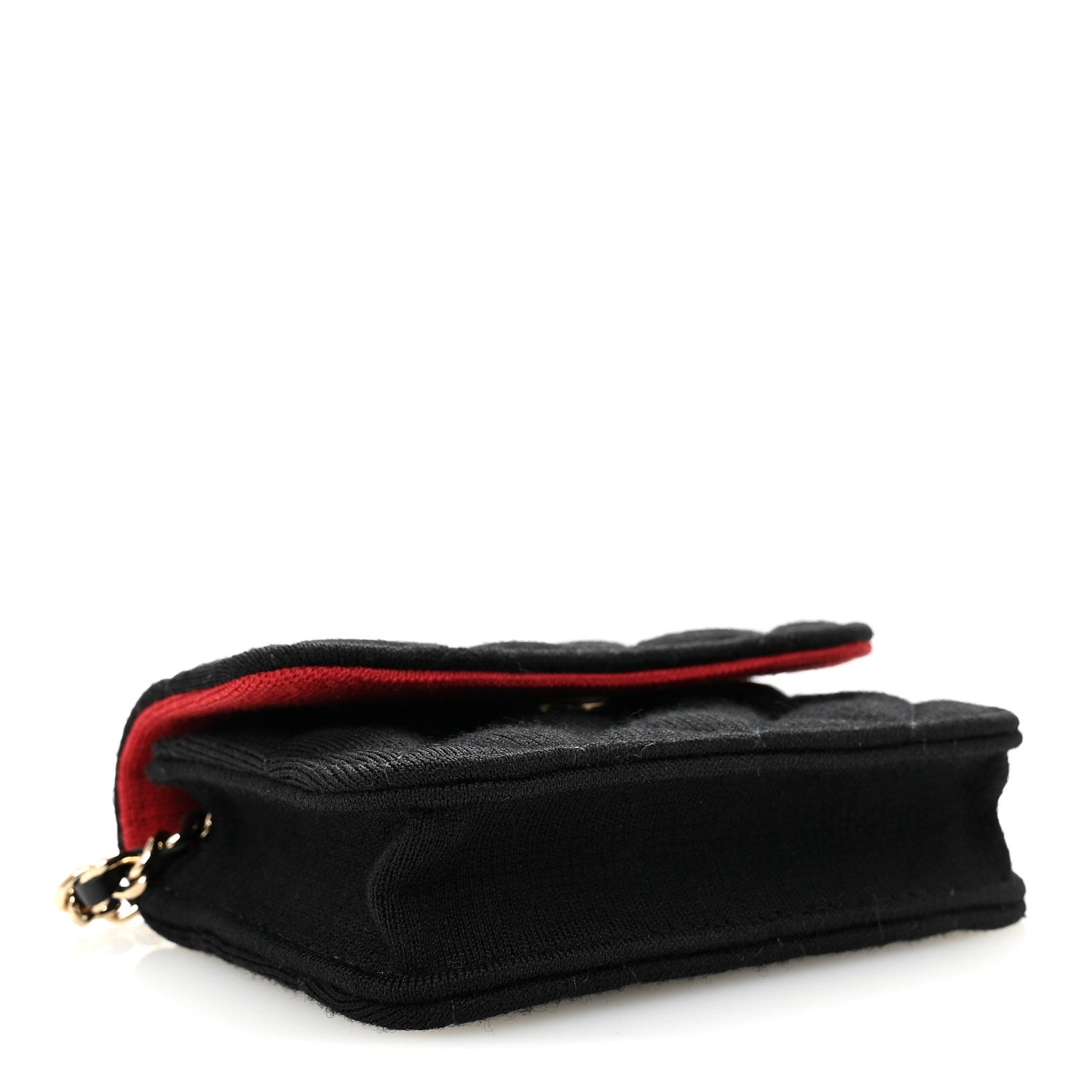 Chanel Jersey Quilted Mini VIP Clutch With Chain Black 4 of 11