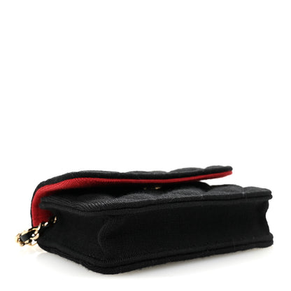 Chanel Jersey Quilted Mini VIP Clutch With Chain Black 4 of 11