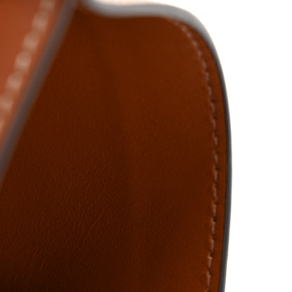 Celine Triomphe Canvas Calfskin Card Holder White Tan 8 of 9