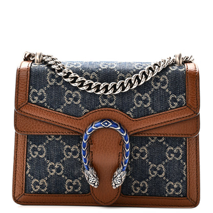 Gucci New Denim GG Monogram Dollar Calfskin Enamel Mini Dionysus Shoulder Bag Blue Tea Cuir Epilog Electric Blue 8 of 10