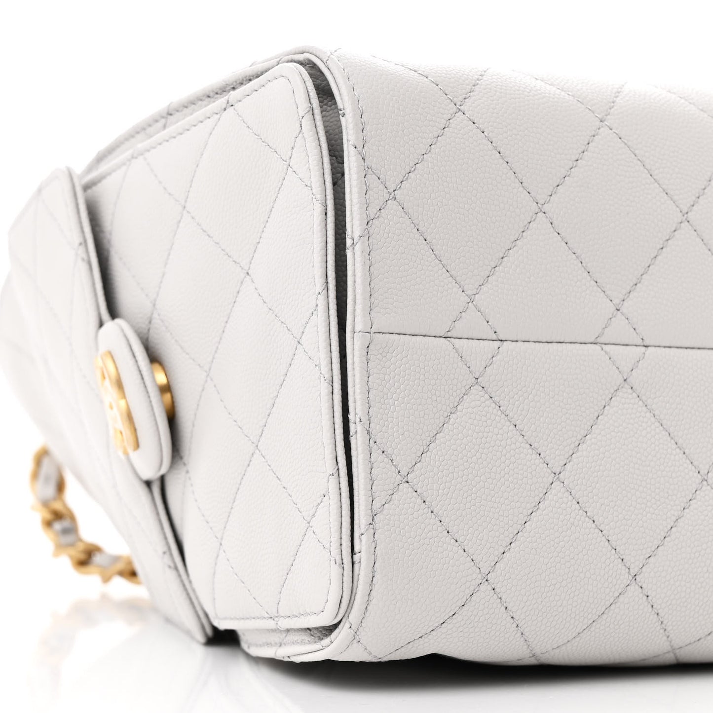 Caviar Quilted Small Chanel 25 Handbag Light Grey