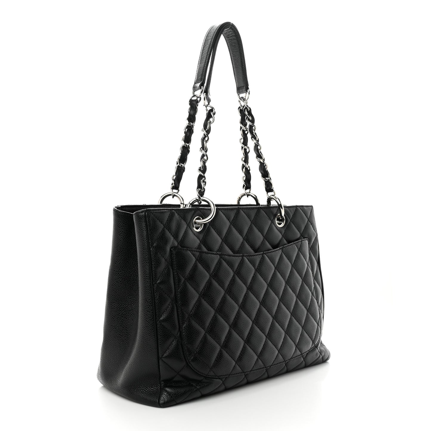 Caviar Quilted Grand Shopping Tote GST Black