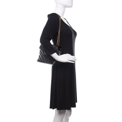 Saint Laurent Calfskin Y Quilted Monogram Small Loulou Chain Satchel Black 2 of 10