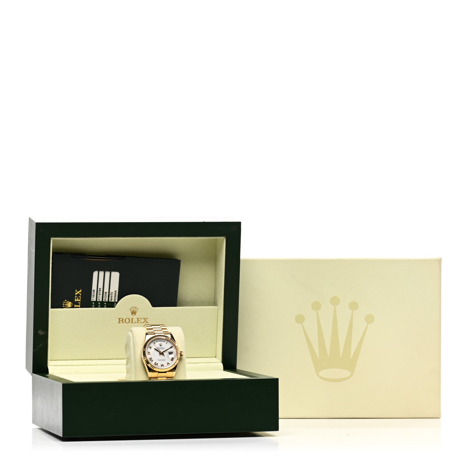 Rolex 18K Yellow Gold 36mm Oyster Perpetual Day-Date President Watch White Roman 118238 5 of 5