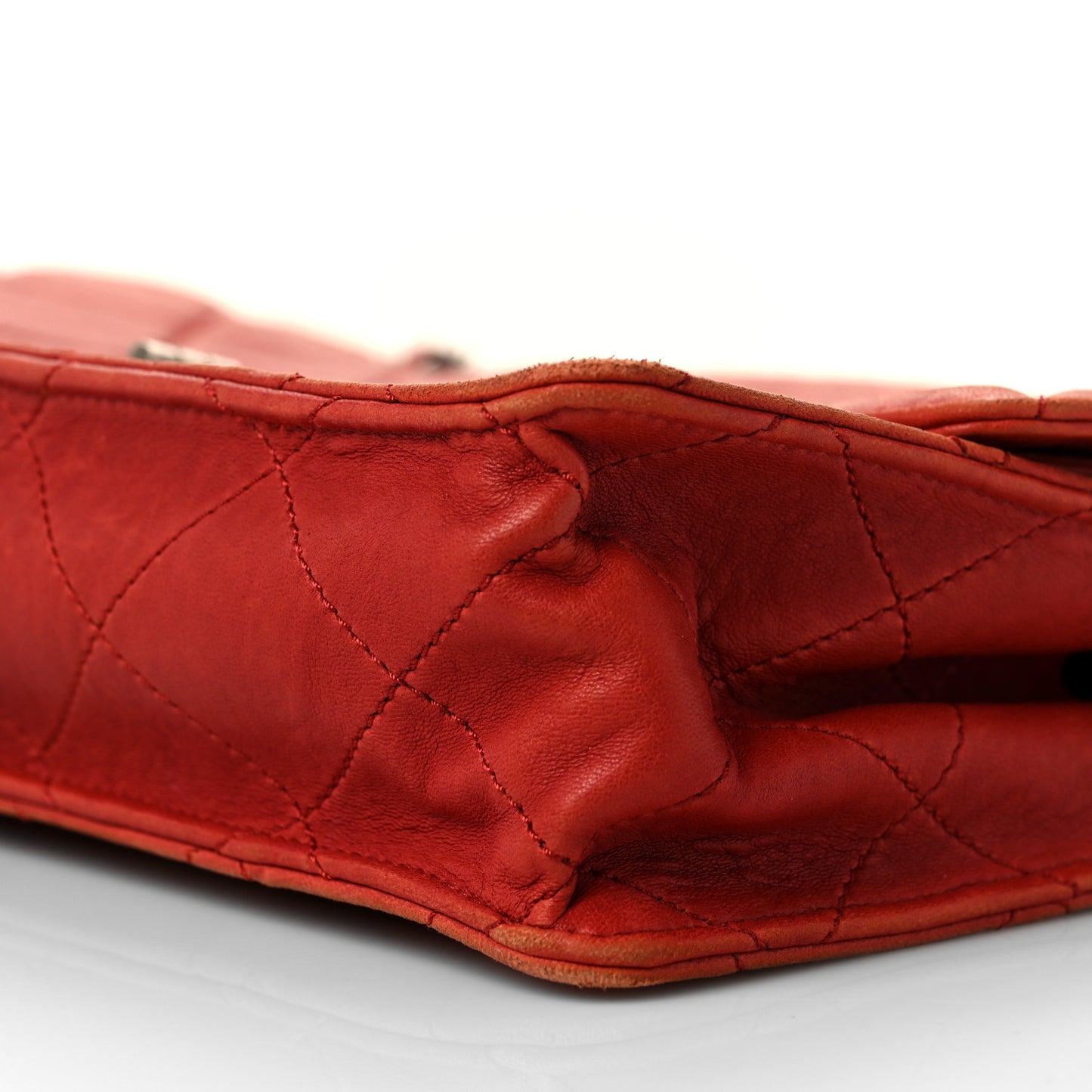 Washed Lambskin Jumbo Take Away Flap Red