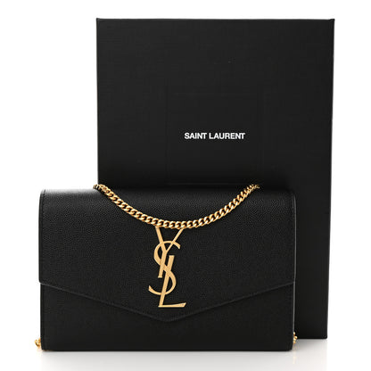 Saint Laurent Grain de Poudre Uptown Chain Wallet Black 14 of 14