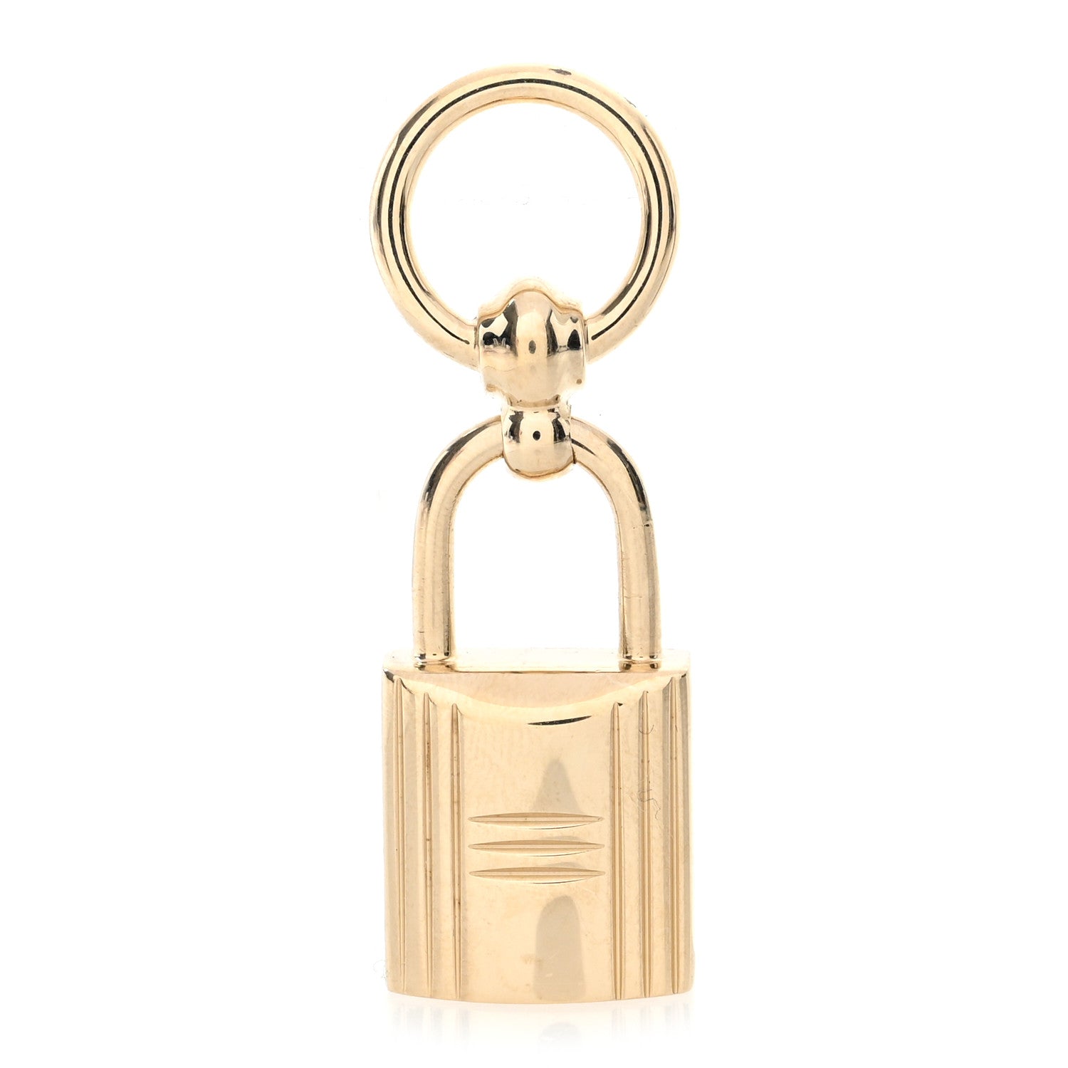 Hermes Permabrass Mini Loop Charms Cadenas Scarf Ring Gold 1 of 3