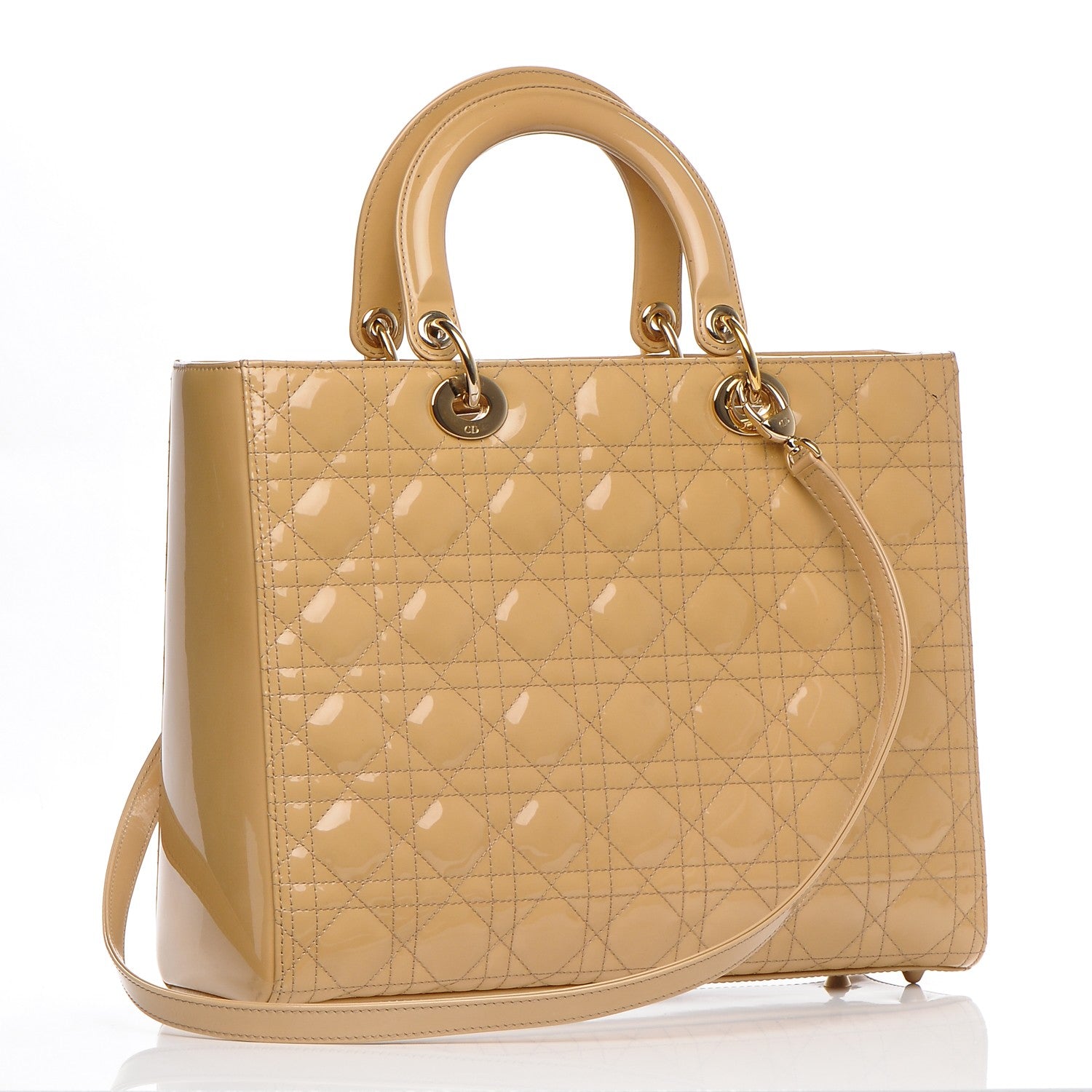 Christian Dior Patent Cannage Large Lady Dior Beige 3 of 7