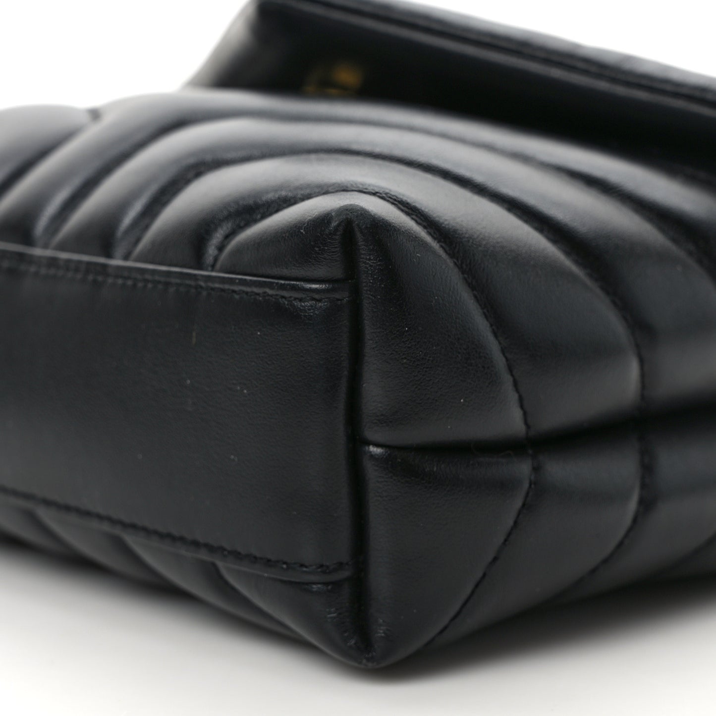 Calfskin Y Quilted Monogram Toy Loulou Crossbody Bag Black