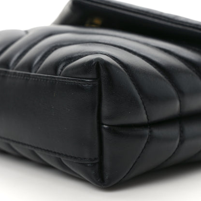 Saint Laurent Calfskin Y Quilted Monogram Toy Loulou Crossbody Bag Black 9 of 14