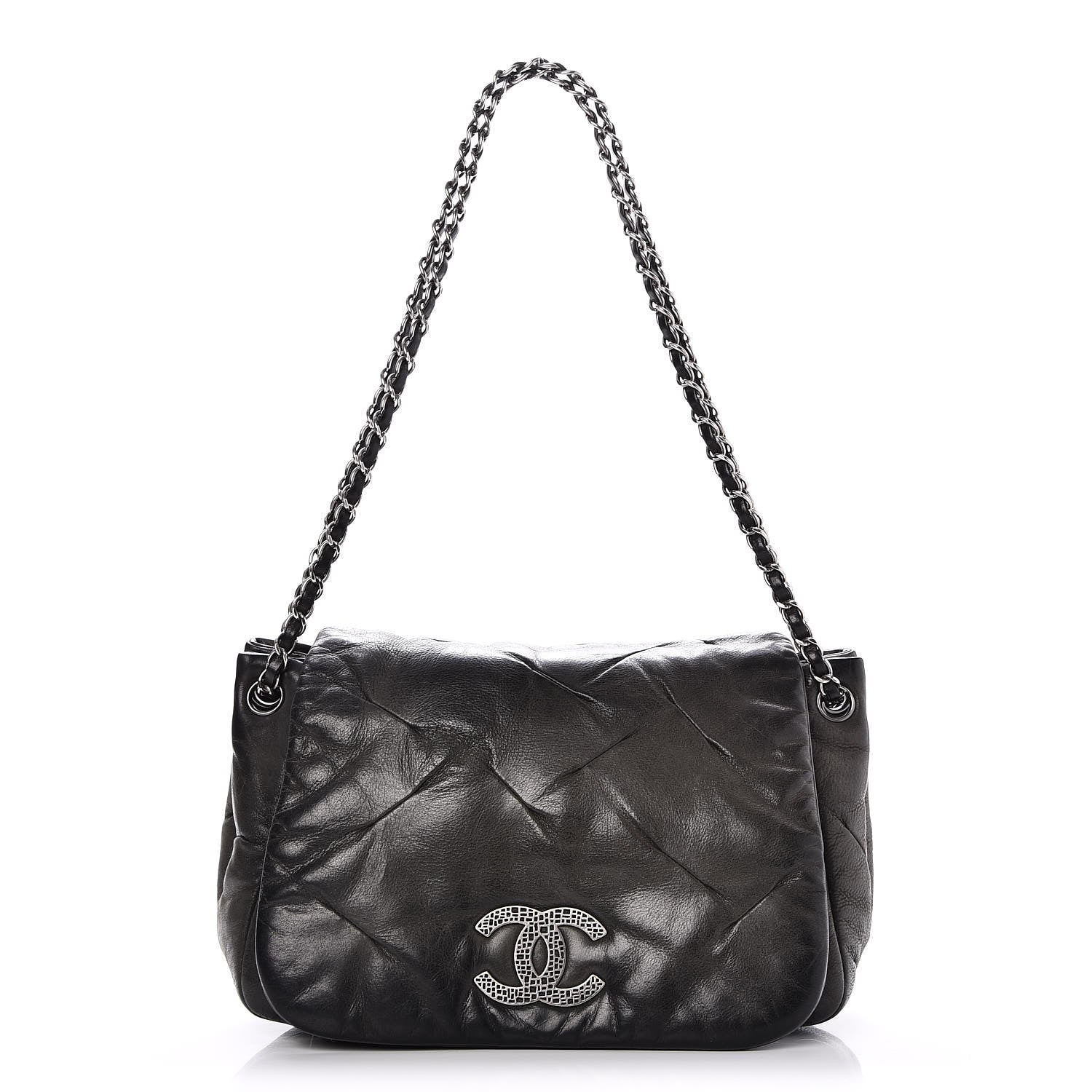 Chanel Iridescent Calfskin Glint Accordion Flap Black 1 of 8