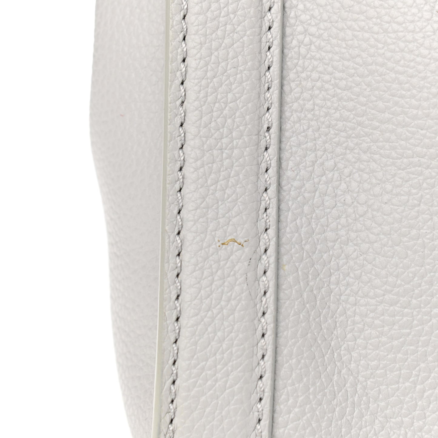Pebbled Calfskin Small Skull Padlock Zip Around Tote Light Grey