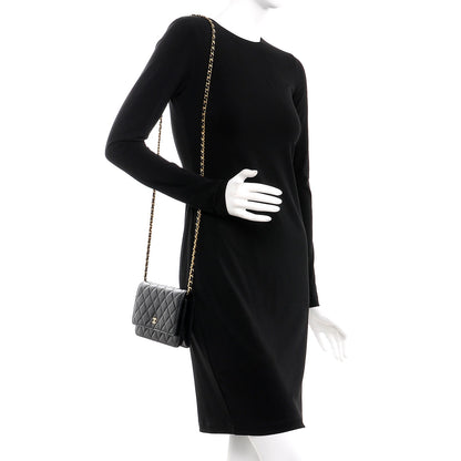 Chanel Lambskin Quilted Wallet On Chain WOC Black 2 of 9