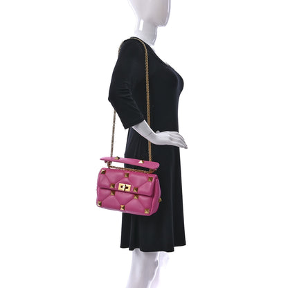 Valentino Garavani Nappa Medium Roman Stud Shoulder Bag Feminine Pink 2 of 10