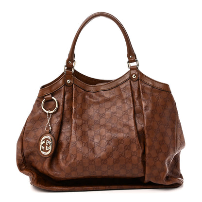 Gucci Guccissima Signature Large Sukey Tote Brown 1 of 10