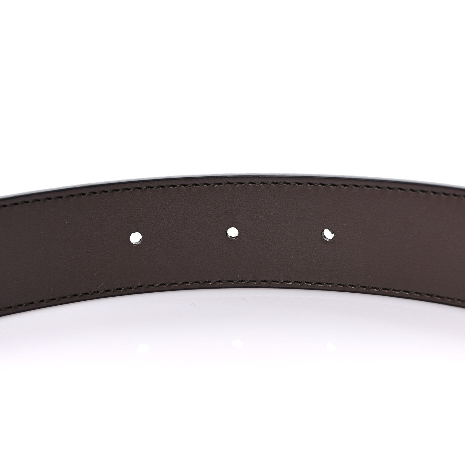Gucci GG Supreme Monogram Plutone Calfskin Double G Reversible 30mm Belt 105 42 Beige Ebony New Acero 4 of 4