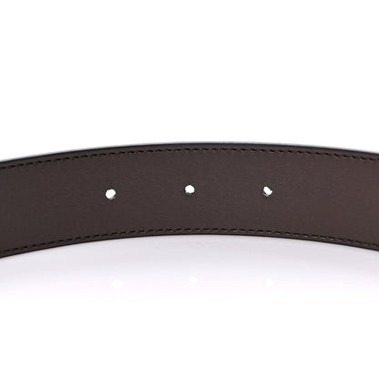 Gucci GG Supreme Monogram Plutone Calfskin Double G Reversible 30mm Belt 105 42 Beige Ebony New Acero 4 of 4
