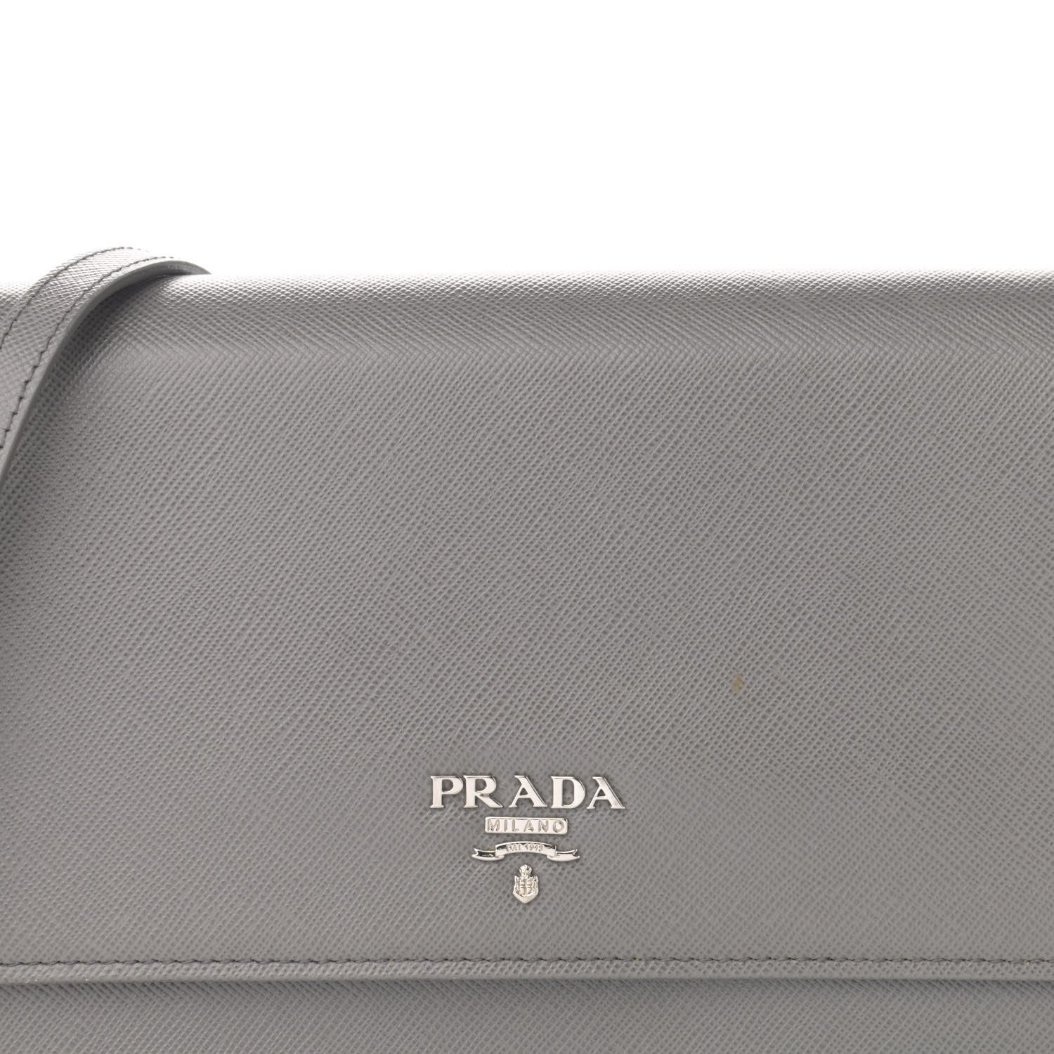 Prada Saffiano Metal Flap Wallet With Strap Marmo 9 of 16