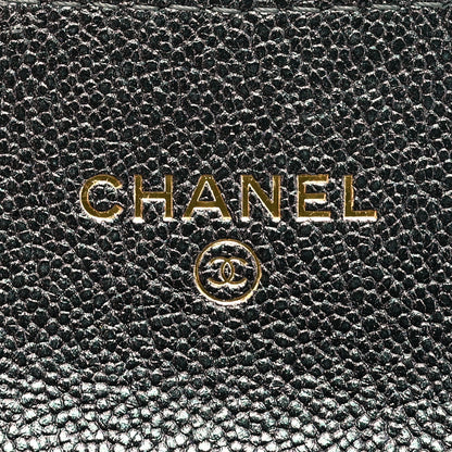 Chanel Iridescent Caviar Quilted Flap Card Holder On Chain Black 6 of 7