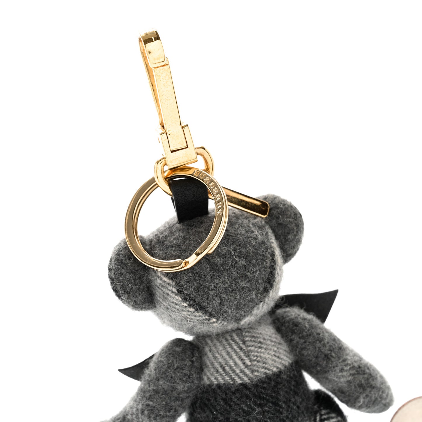 Cashmere Check Thomas Bear Charm Mid Grey