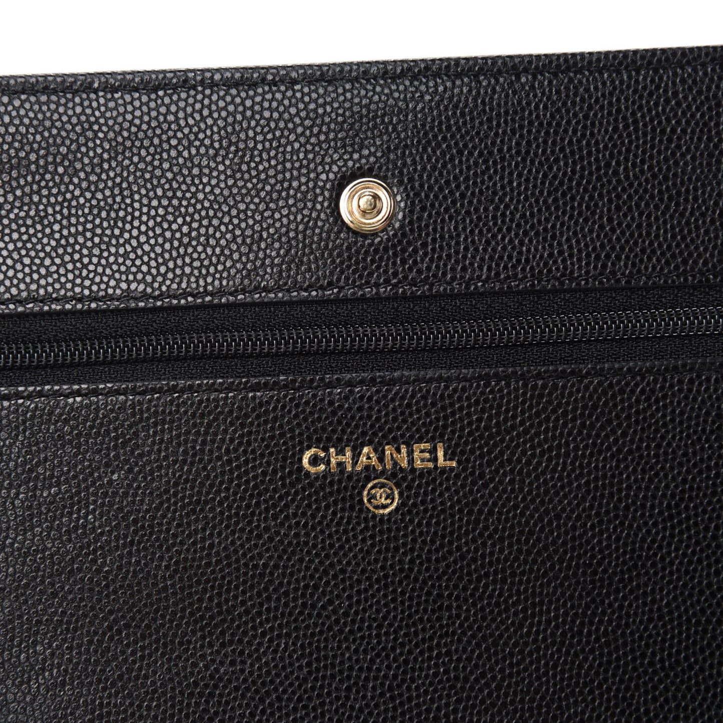 Caviar Camellia Embossed Wallet On Chain WOC Black