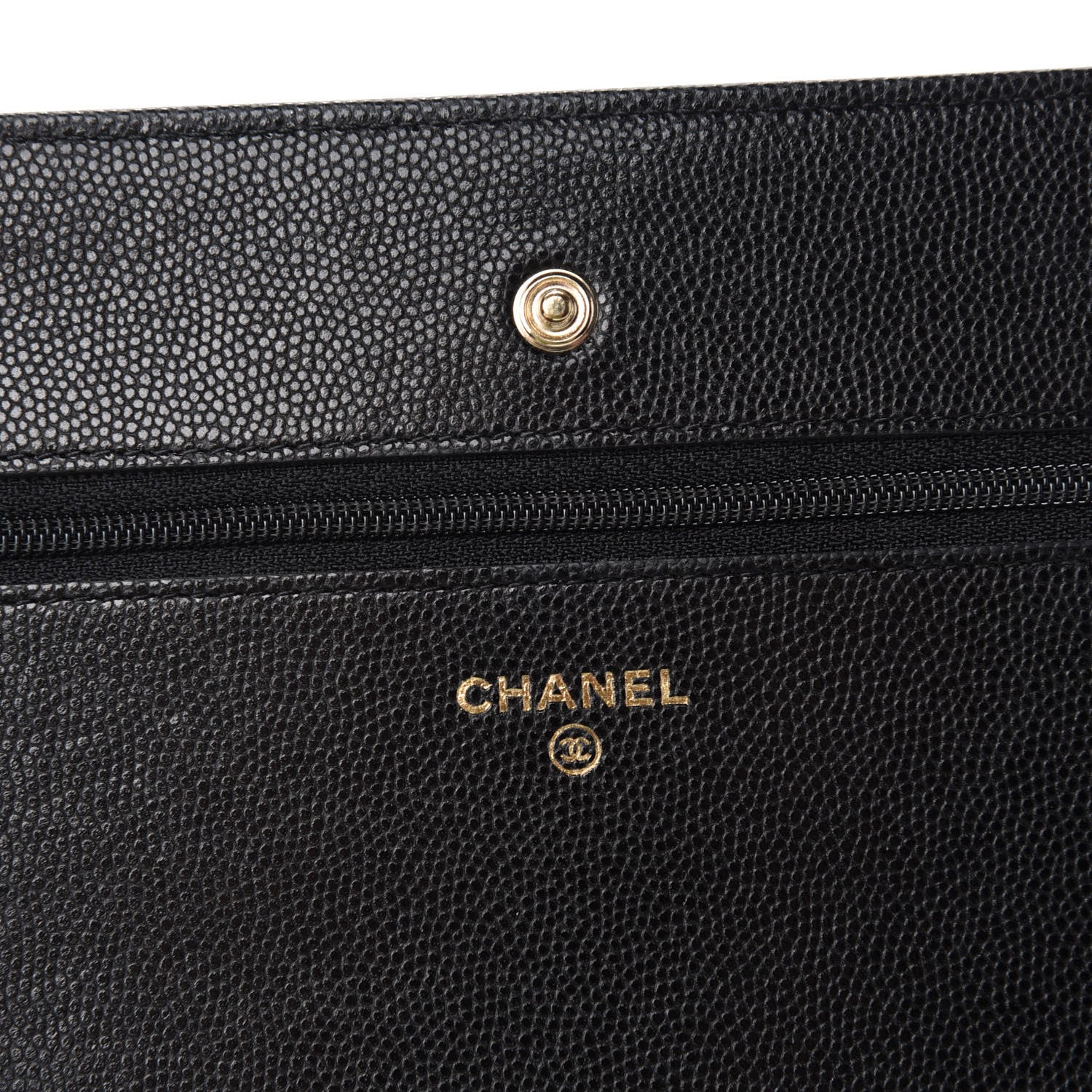 Chanel Caviar Camellia Embossed Wallet On Chain WOC Black 9 of 13