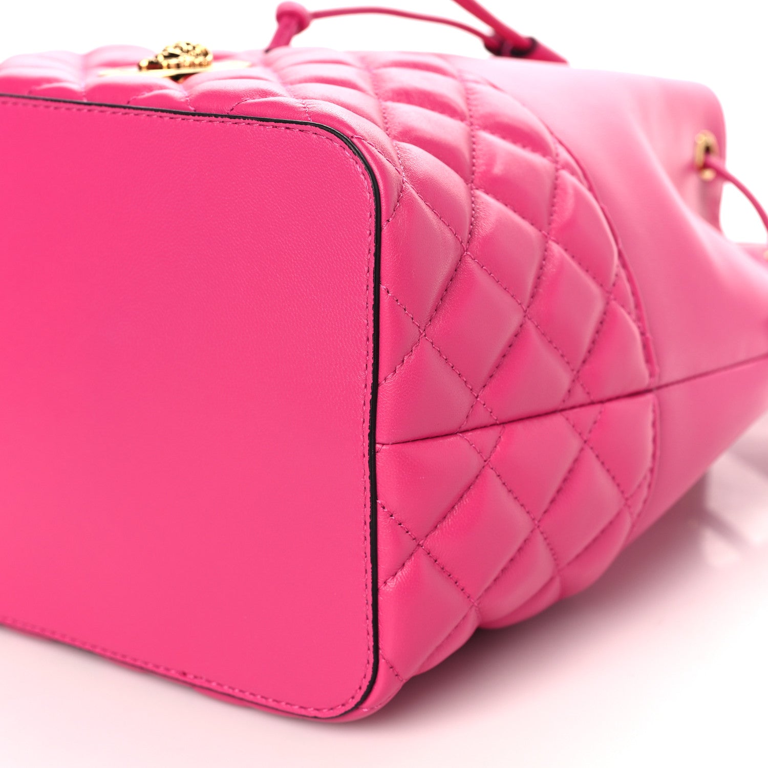 Versace Nappa Quilted Medusa Top Handle Bucket Bag Fuchsia 8 of 8