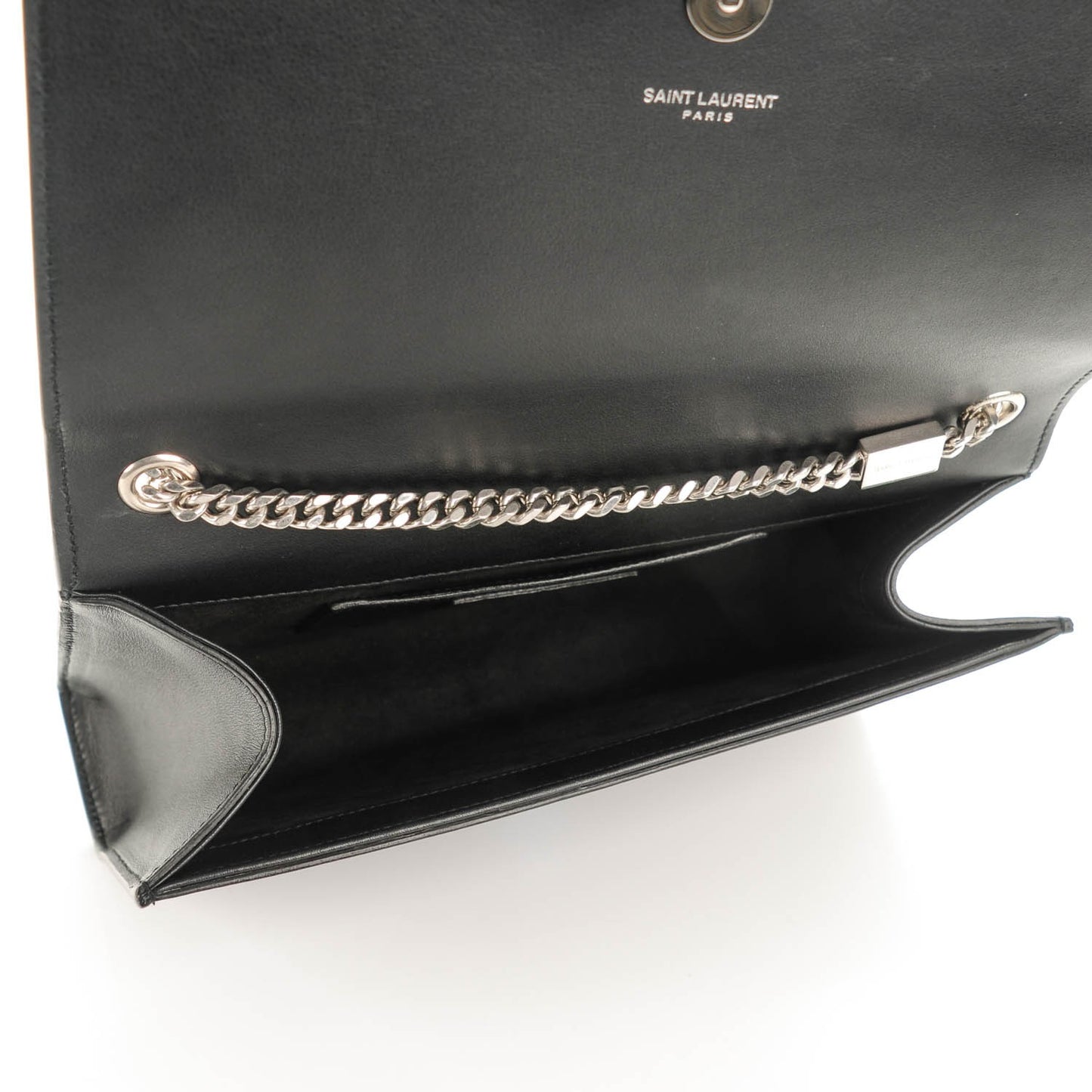 Calfskin Embellished Medium Monogram Kate Satchel Black