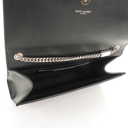 Saint Laurent Calfskin Embellished Medium Monogram Kate Satchel Black 5 of 7