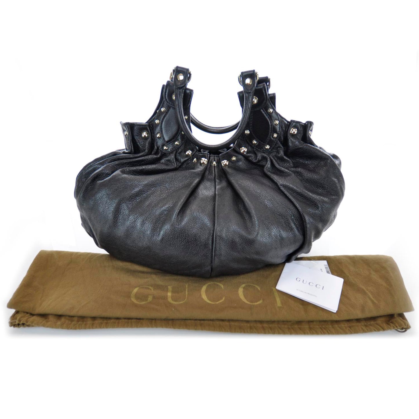 Leather Studded Pelham Tote Black