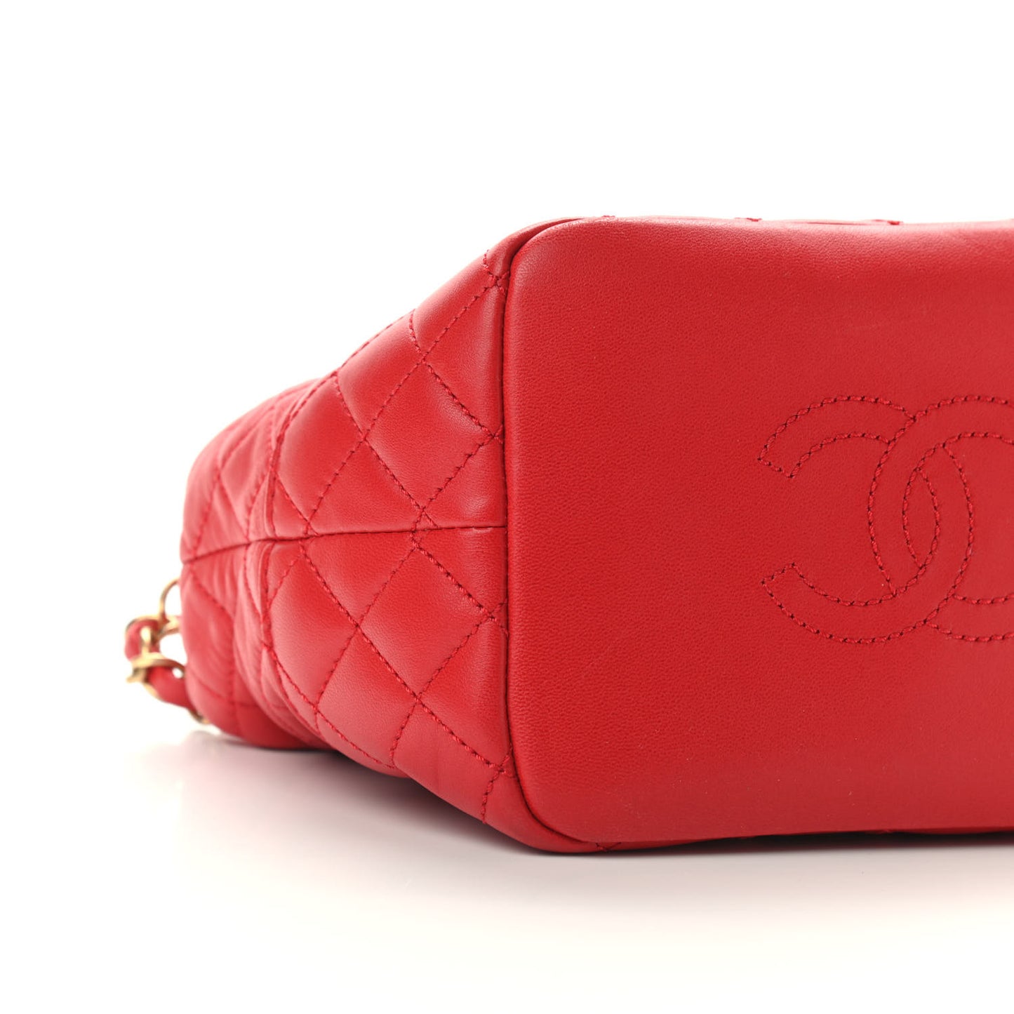 Lambskin Quilted Small Hobo Red