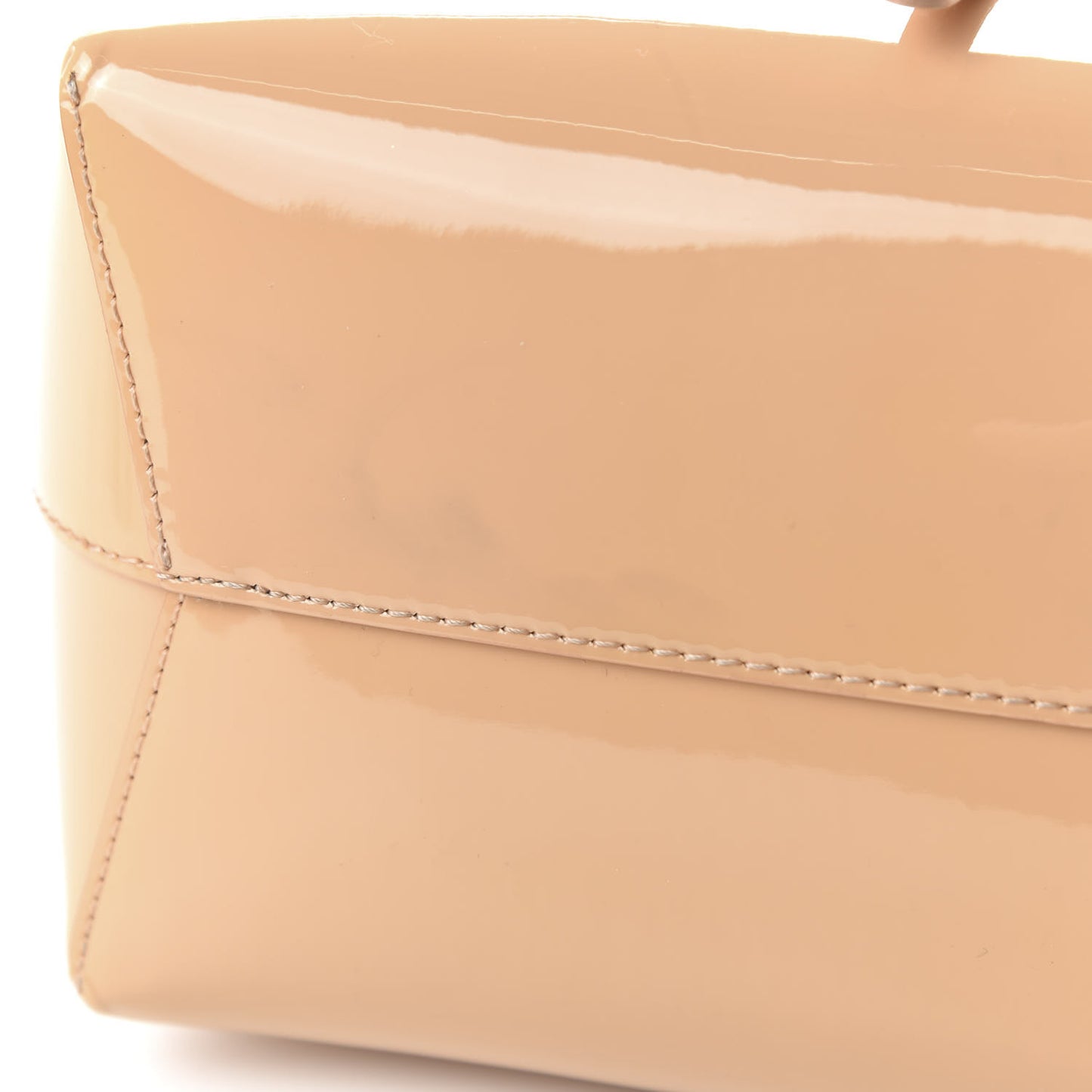 Patent Calfskin Bucket Bag Rosa