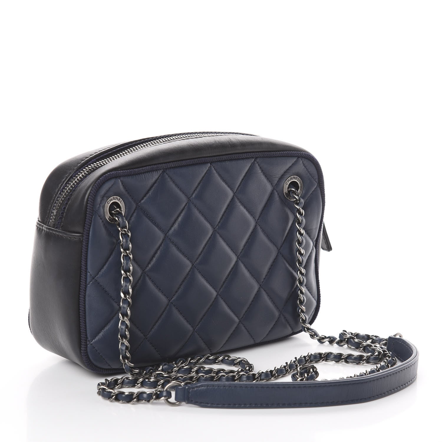 Chanel Calfskin Quilted Small Ballerine Camera Case Dark Blue 2 of 7