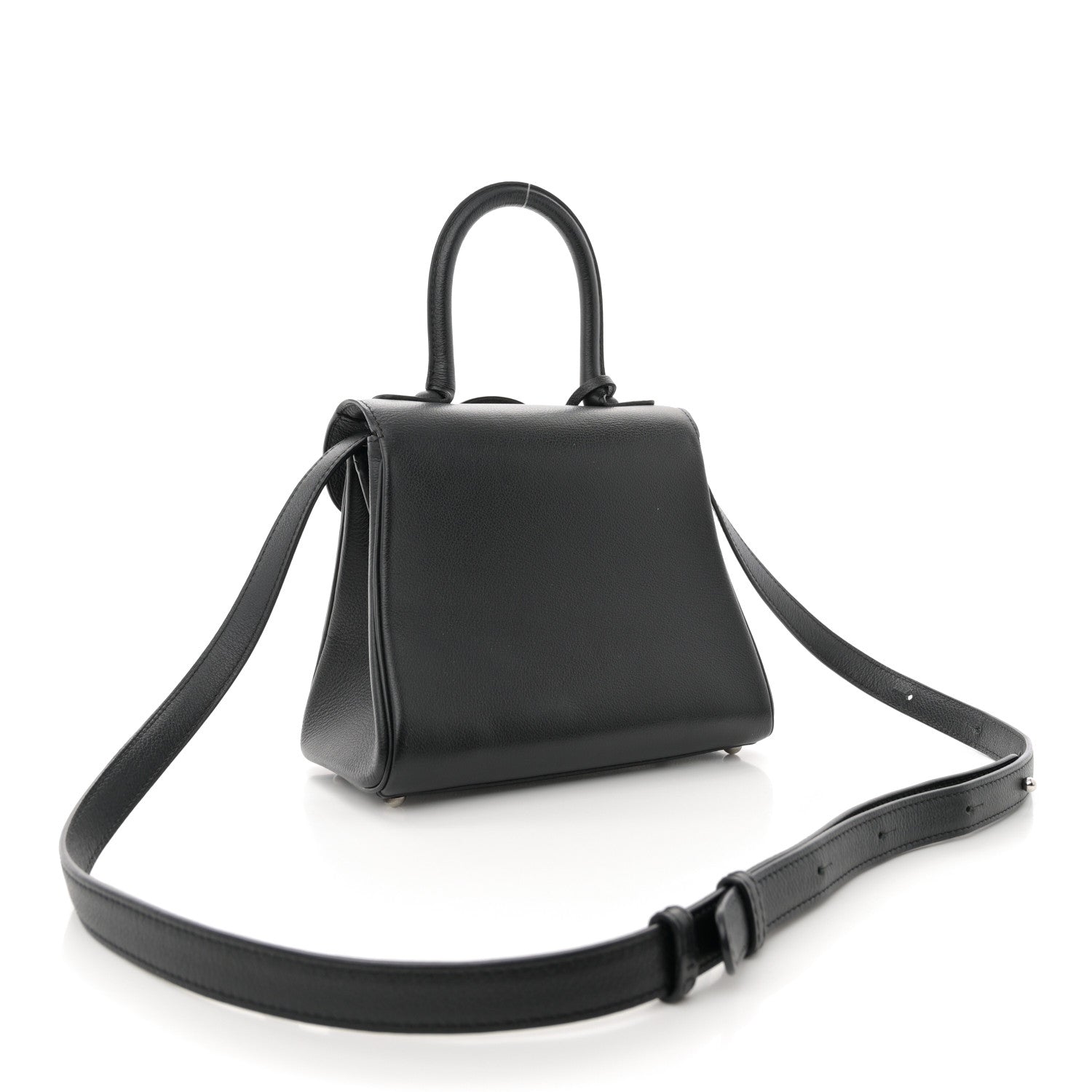 Delvaux Grained Calfskin Mini Brillant Satchel Black 3 of 10