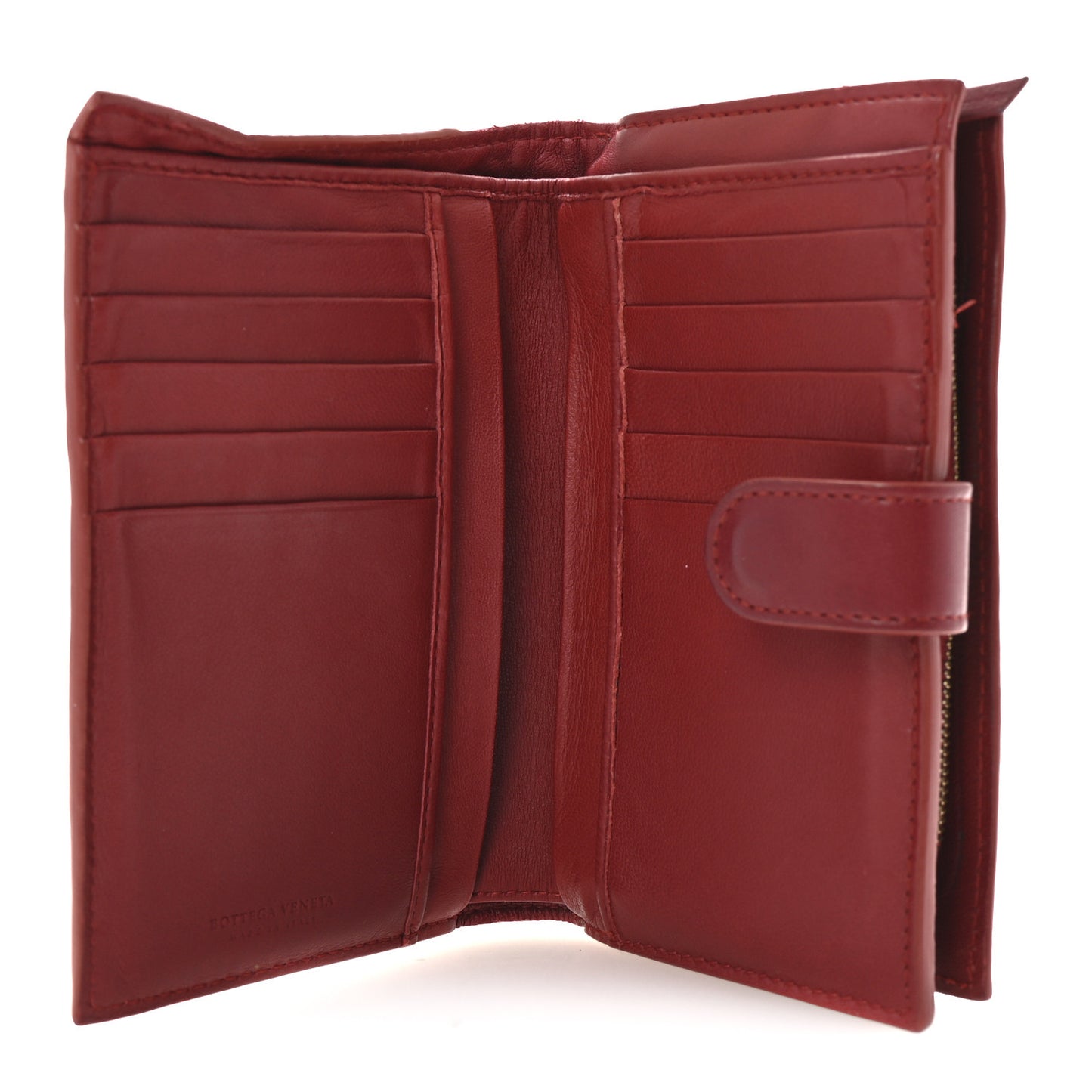 Nappa Intrecciato Continental Flap Wallet Red