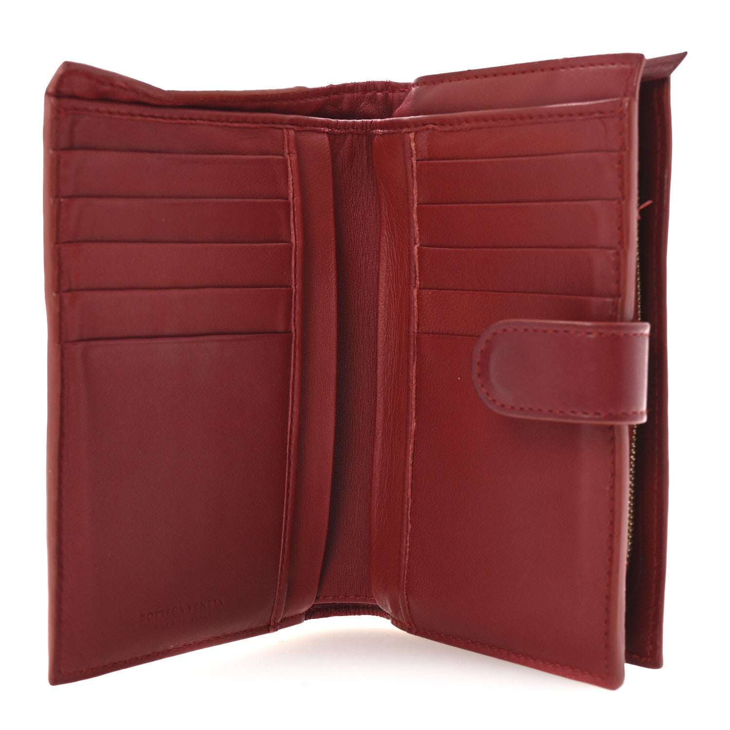 Bottega Veneta Nappa Intrecciato Continental Flap Wallet Red 5 of 8