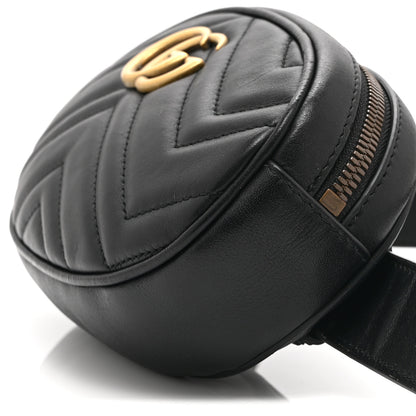 Gucci Calfskin Matelasse GG Marmont Belt Bag 85 34 Black 11 of 12
