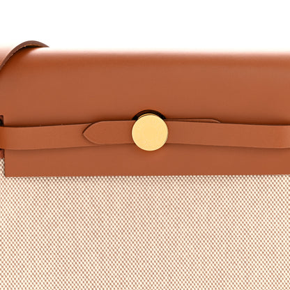 Hermes Military Toile Vache Hunter Herbag Zip Retourne 20 Ecru Beige Fauve 8 of 10