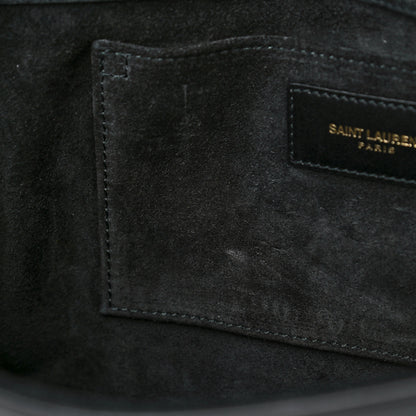 Saint Laurent Textured Calfskin Y Ligne Clutch Black 9 of 15
