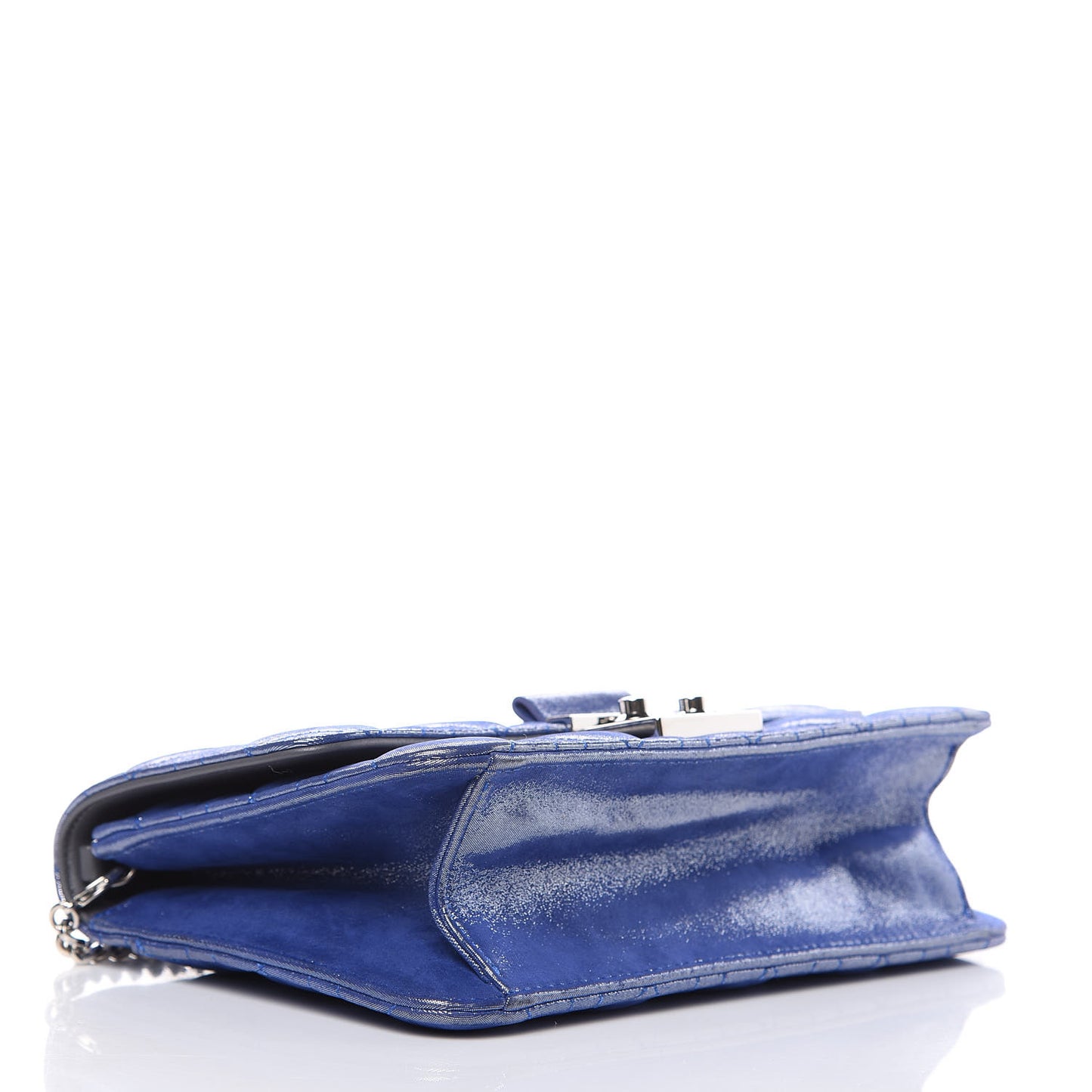 Metallic Calfskin Cannage Miss Dior Promenade Pouch Blue