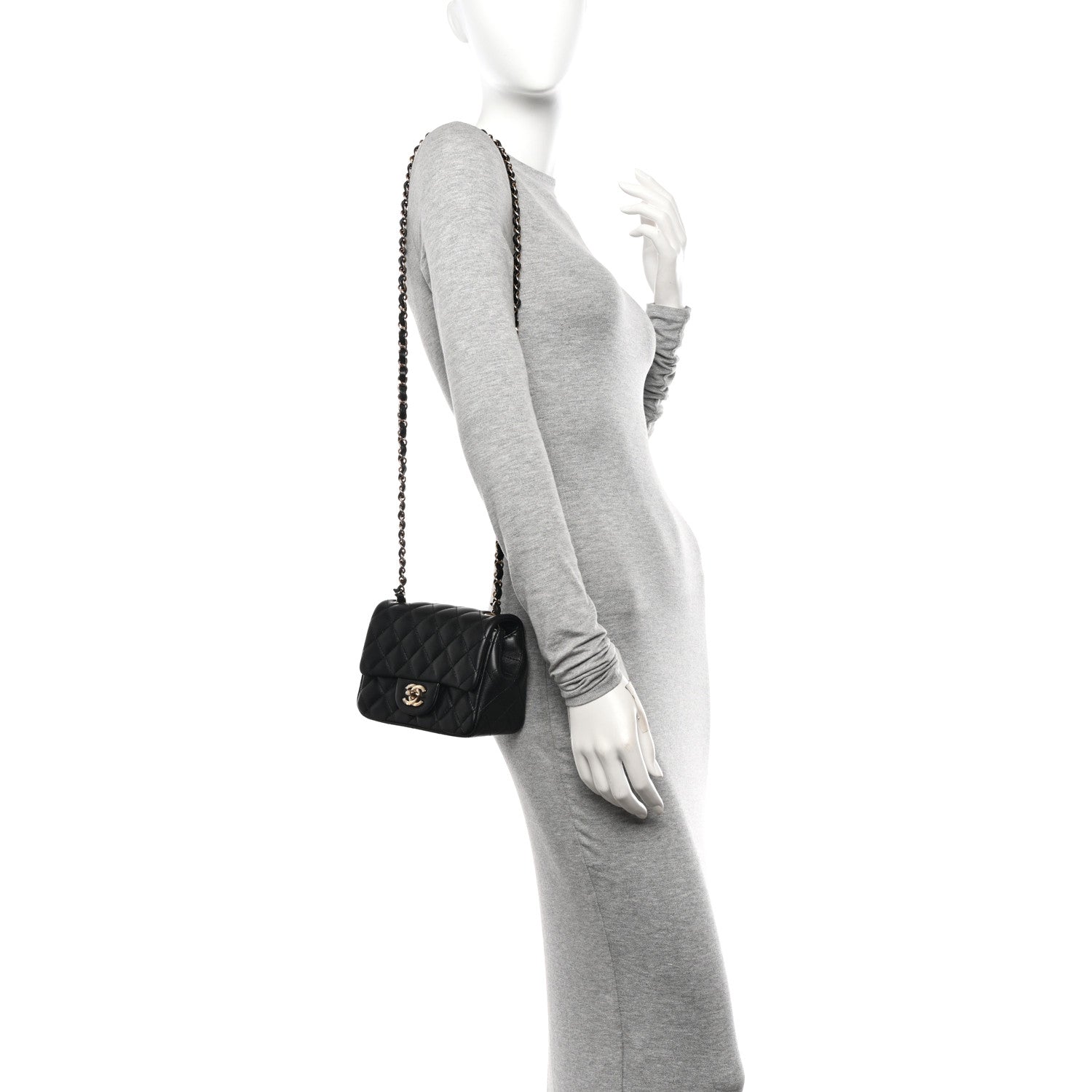 Chanel Lambskin Quilted Mini Square Flap Black 2 of 11