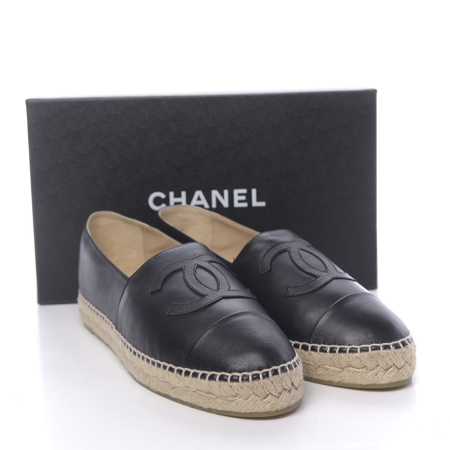 Chanel Lambskin CC Espadrilles 41 Black 12 of 12