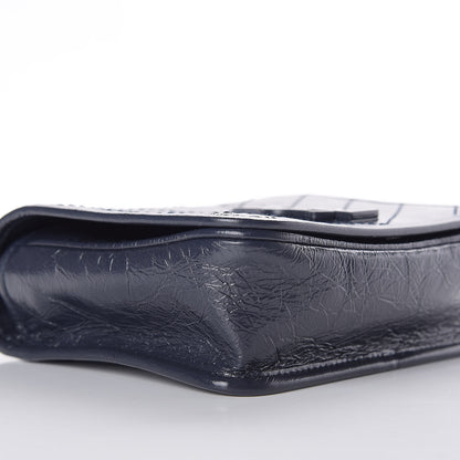Saint Laurent Crinkled Calfskin Matelasse Monogram Niki Chain Wallet Deep Marine 5 of 10