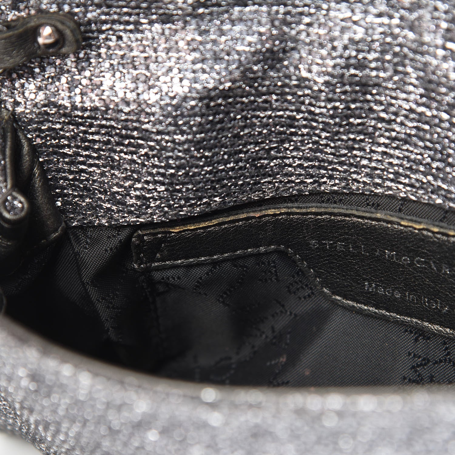 Stella McCartney Metallic Woven Raffia Falabella Crossbody Bag Silver 12 of 12
