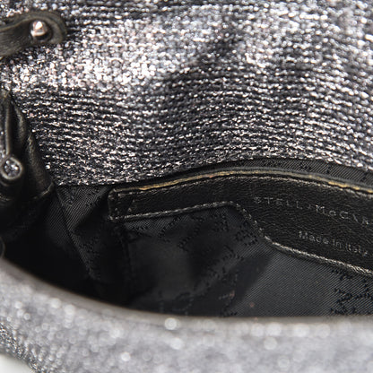 Stella McCartney Metallic Woven Raffia Falabella Crossbody Bag Silver 12 of 12