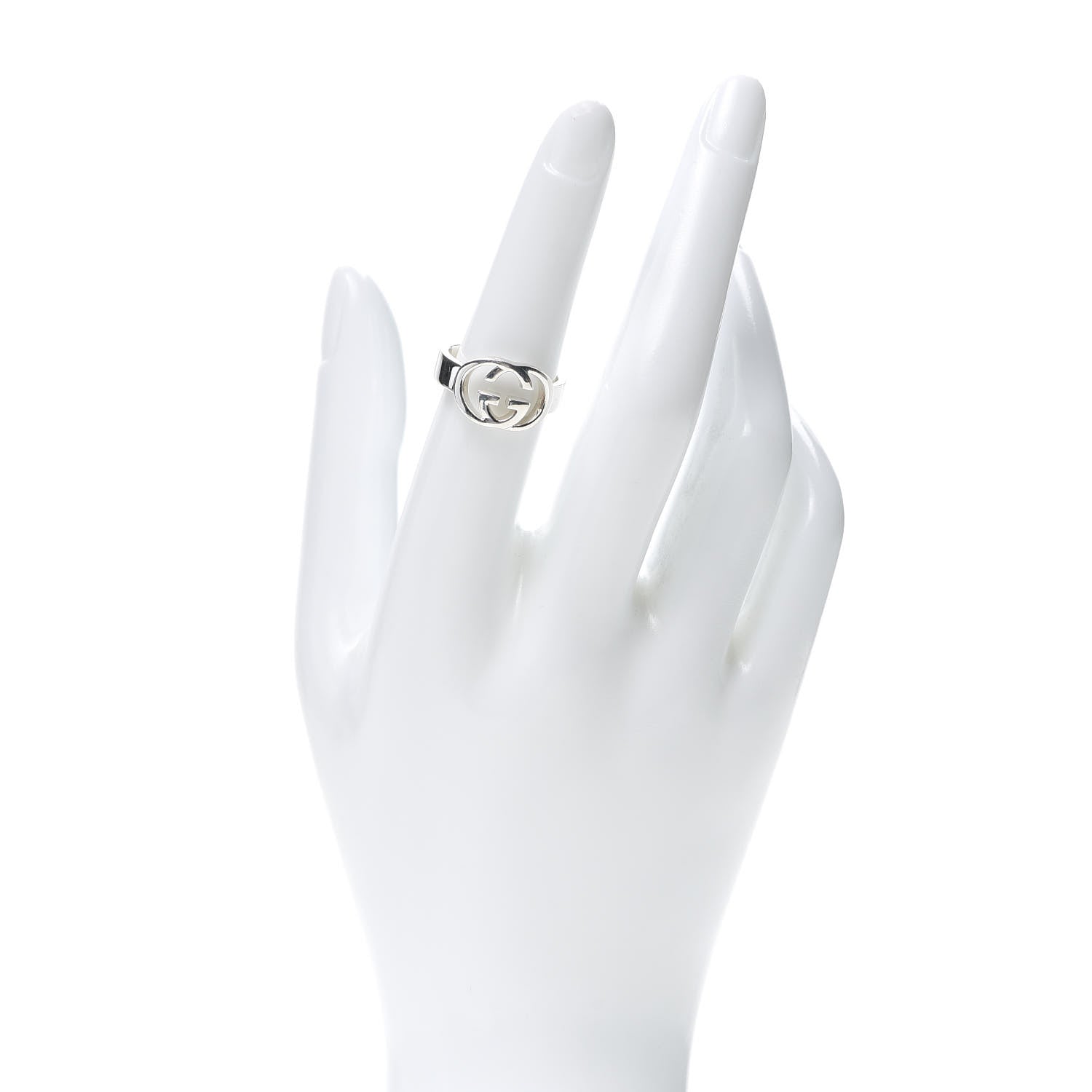 Gucci Sterling Silver Interlocking G Ring 53 6.25 2 of 5