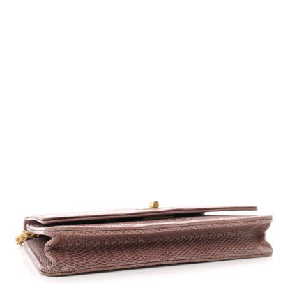 Chanel Lizard Reissue Wallet on Chain WOC Pink 4 of 11