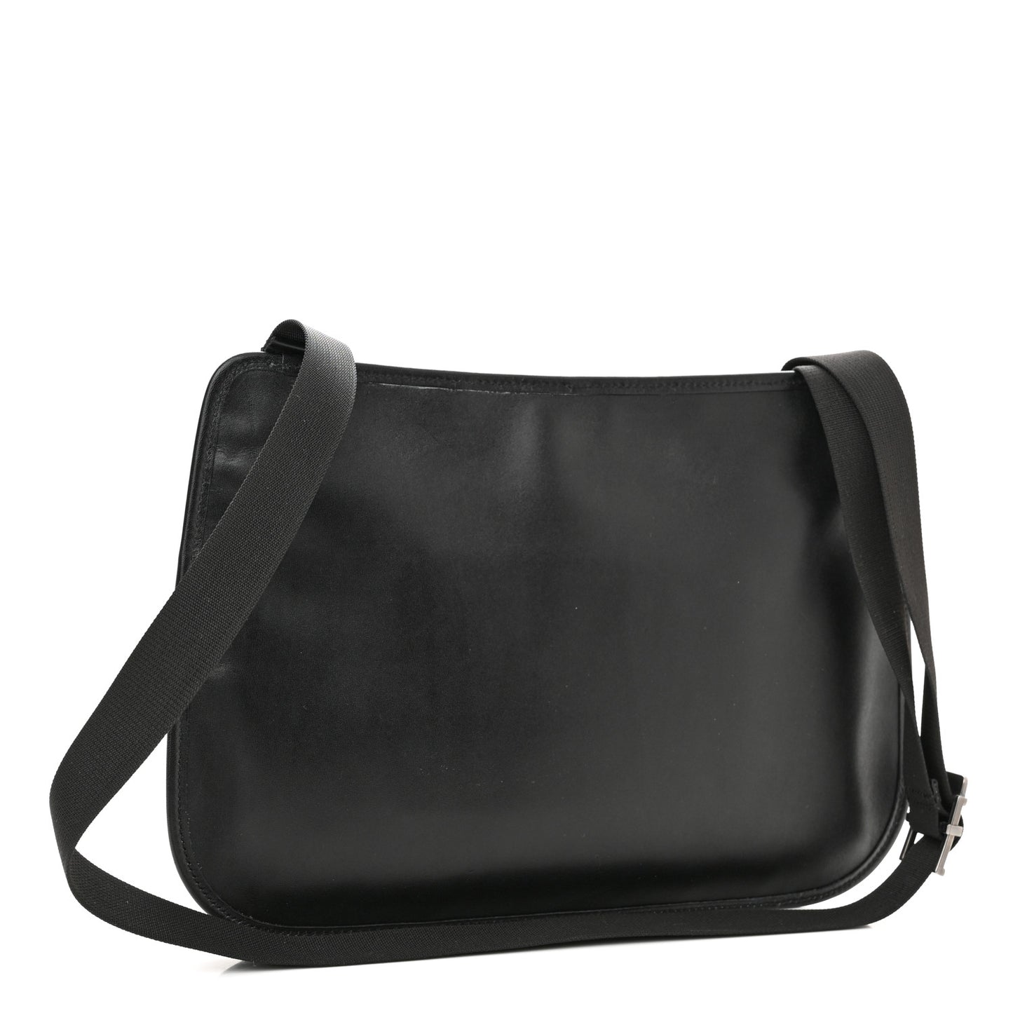 Pebbled Calfskin Medium Soho Messenger Bag Black